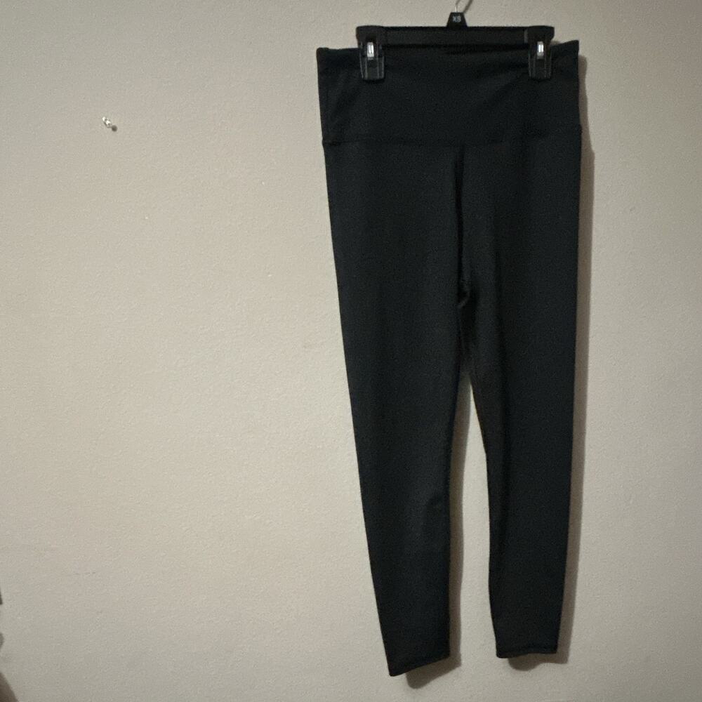 Marika Women’s Black Sparkle Solid Pull-On Activewear Leggings Capri Size M